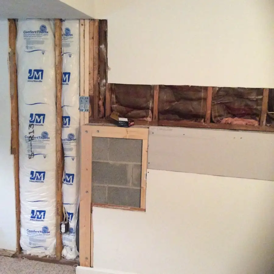 Wall insulation replacement during Contents Cleaning & Restoration in Dedham